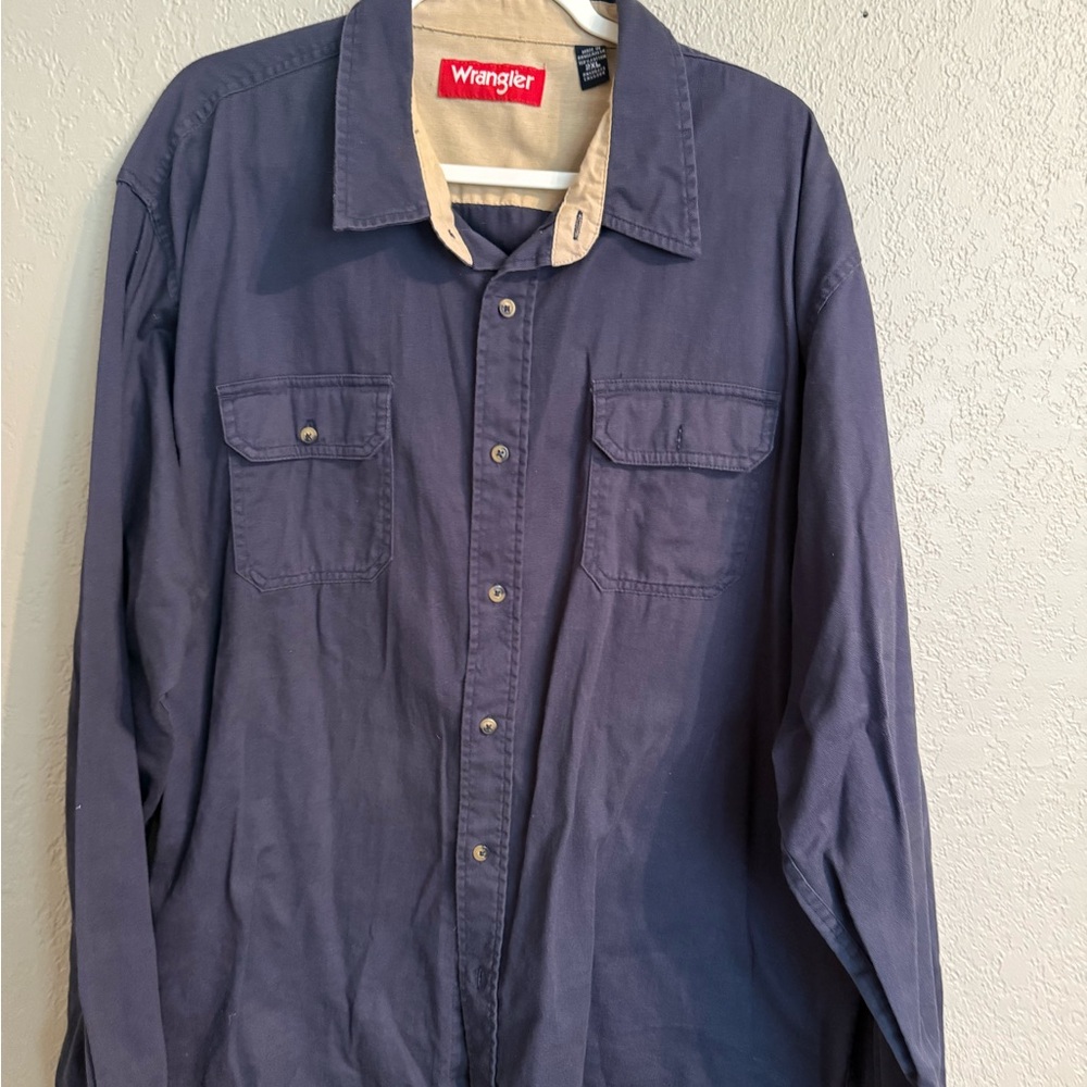 Wrangler Beige and Navy Shirt
